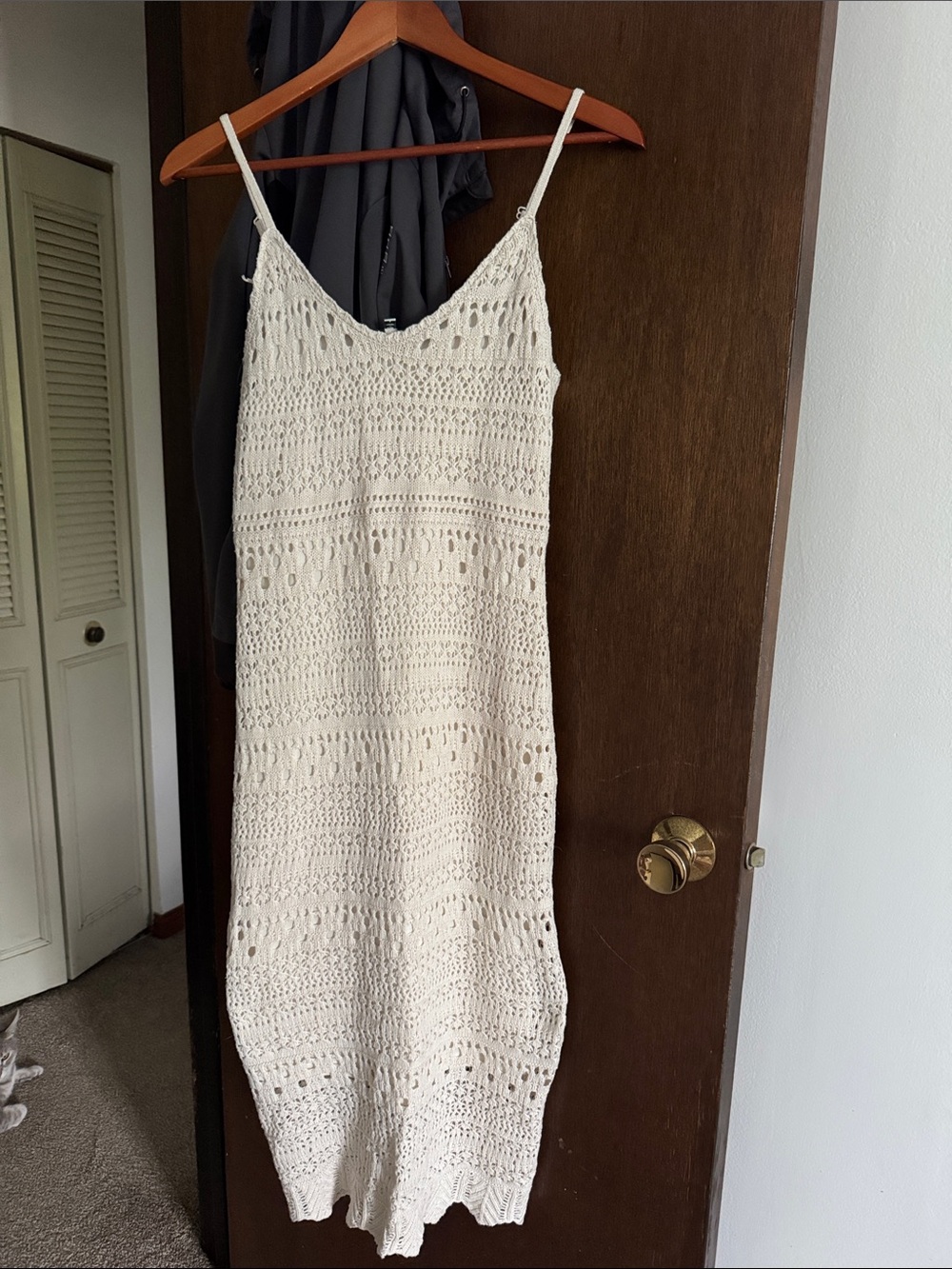 Cream Crochet Maxi Slip Dress